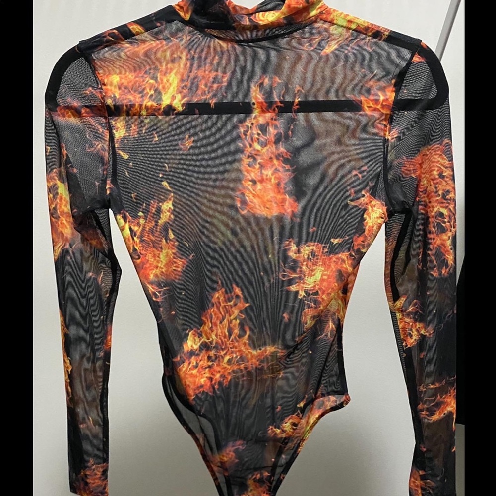 Black Fames Mesh Bodysuit